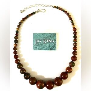 Red/Brown Jasper Bead Jay King Necklace - NEW